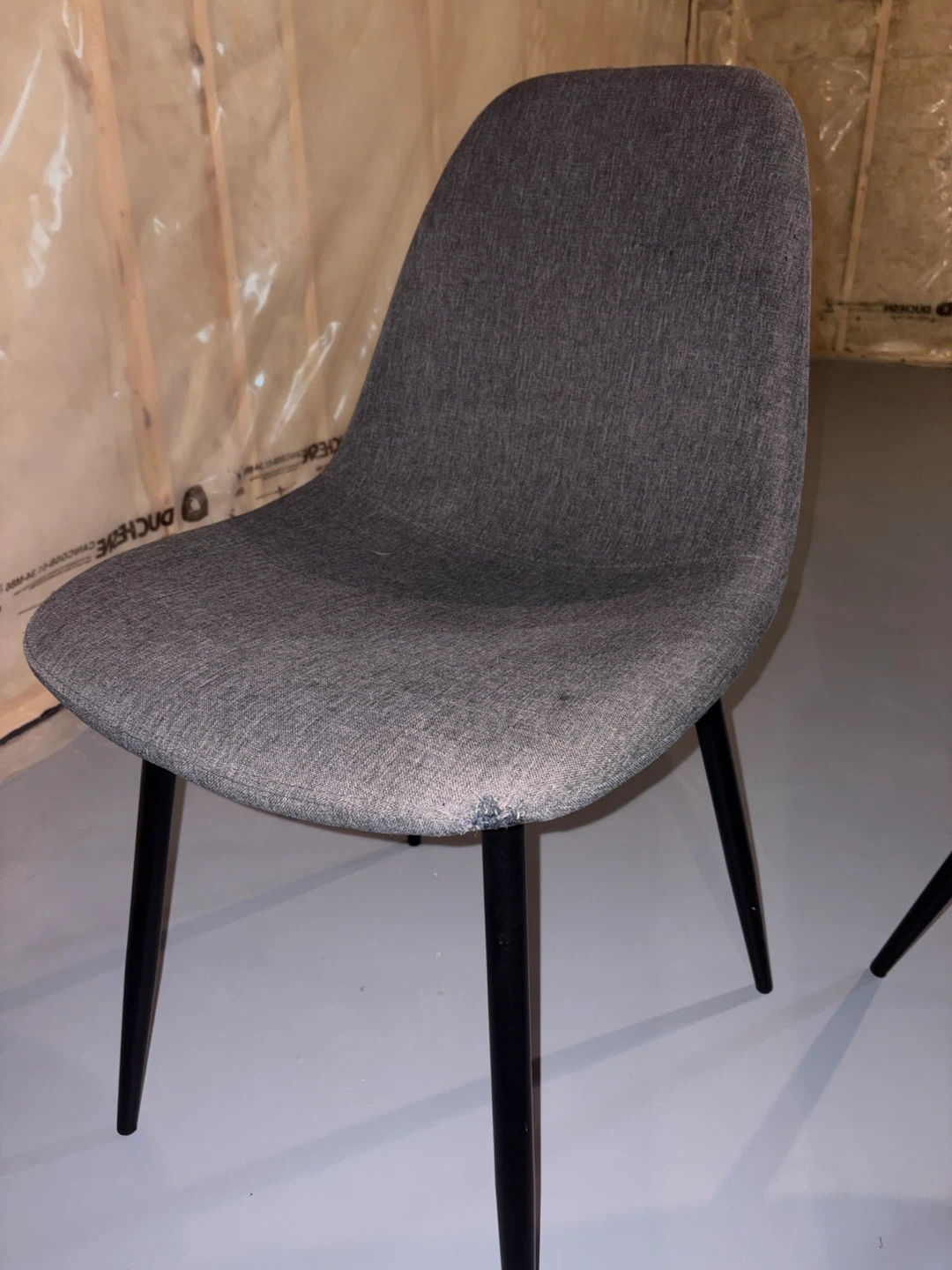Set of 4 Grey Fabric Dining Chairs - photo 3
