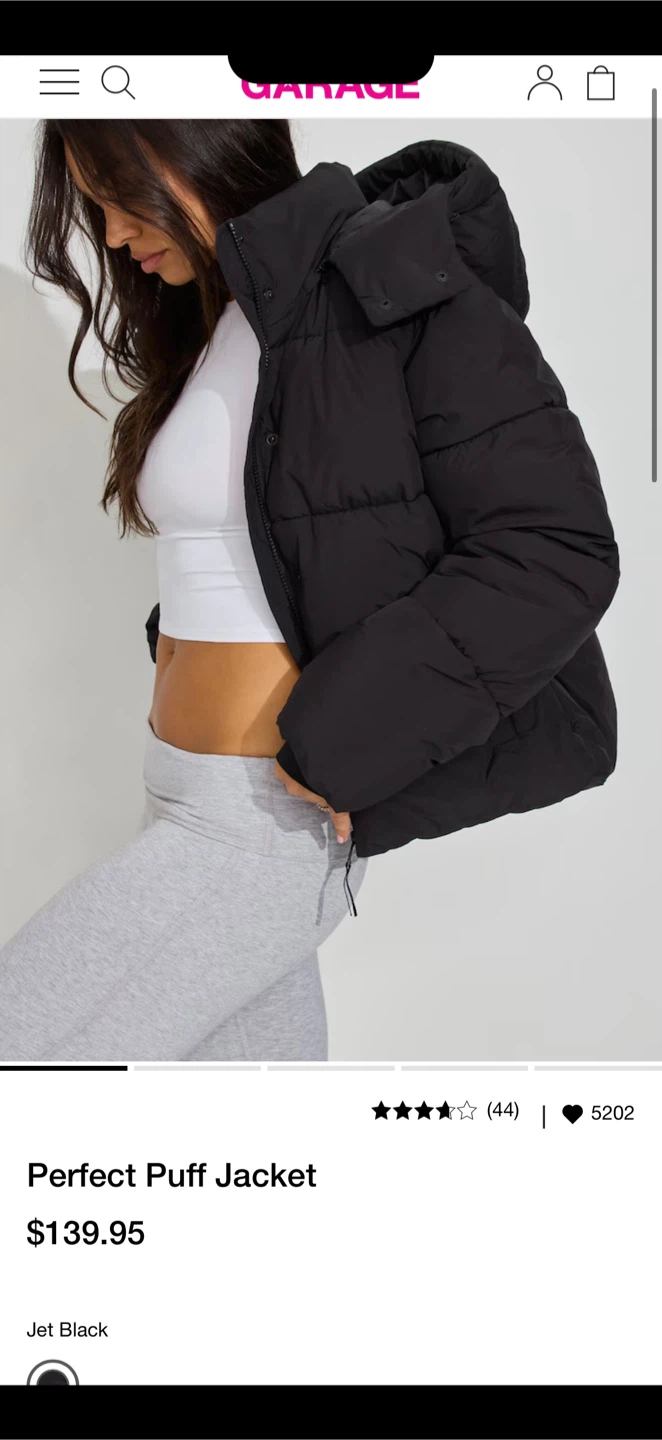 Garage Perfect Puff Jacket - Jet Black