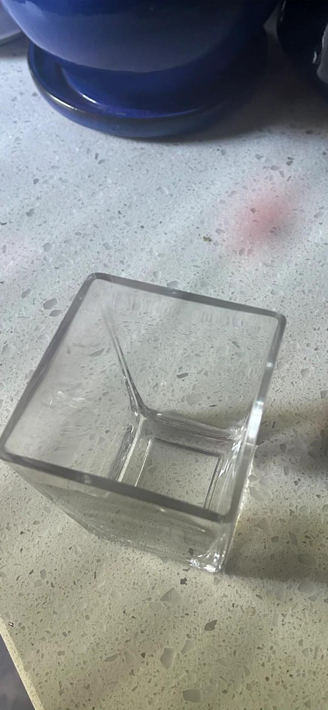 Clear Glass Square Vase - photo 2