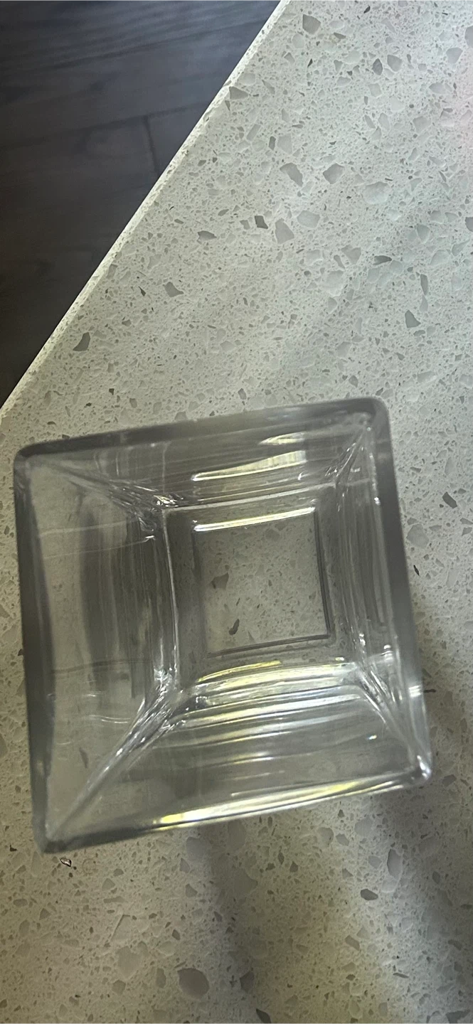 Clear Glass Square Vase - photo 3