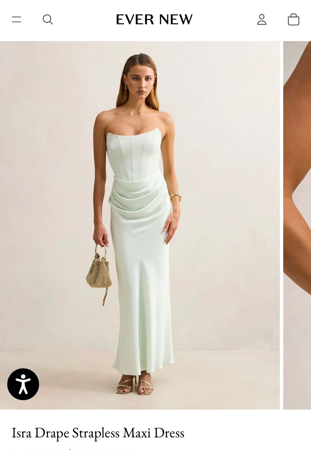 Ever New Isra Drape Strapless Maxi Dress