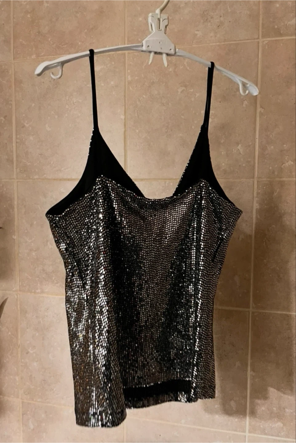 Sparkly Silver Cami Tank Top - photo 2