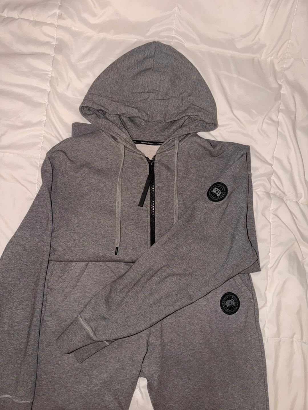 Canada Goose Grey Hoodie and Joggers Set