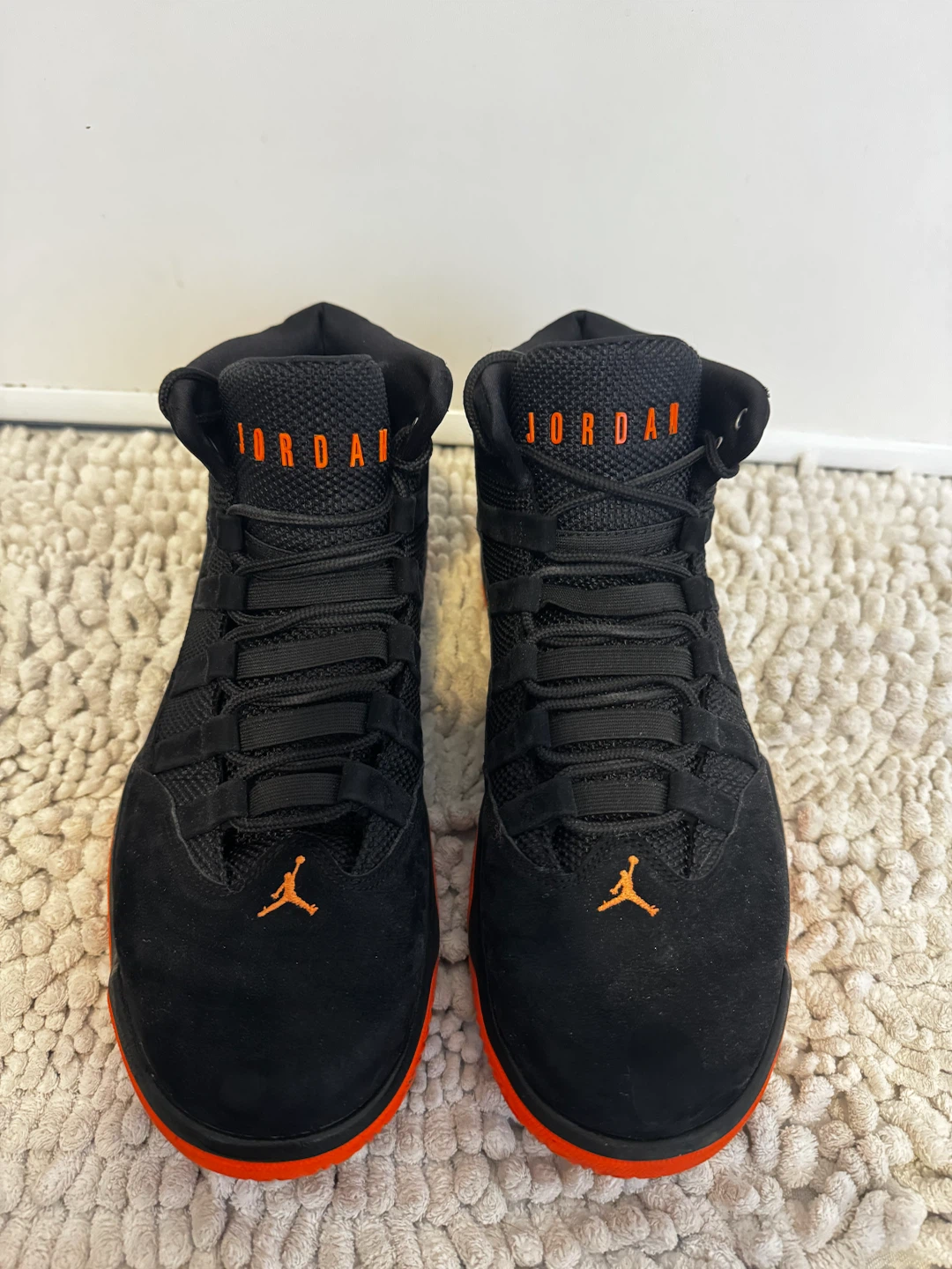 Jordan Basketball Shoes Black and Orange
