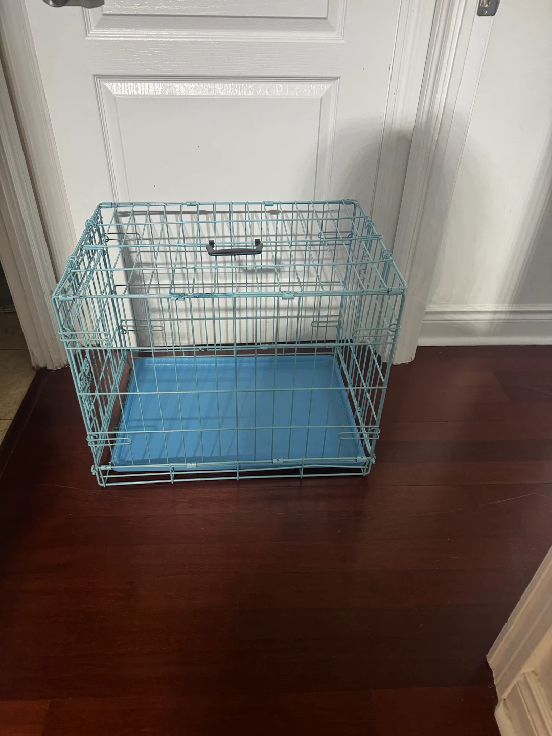 Light Blue Folding Pet Crate