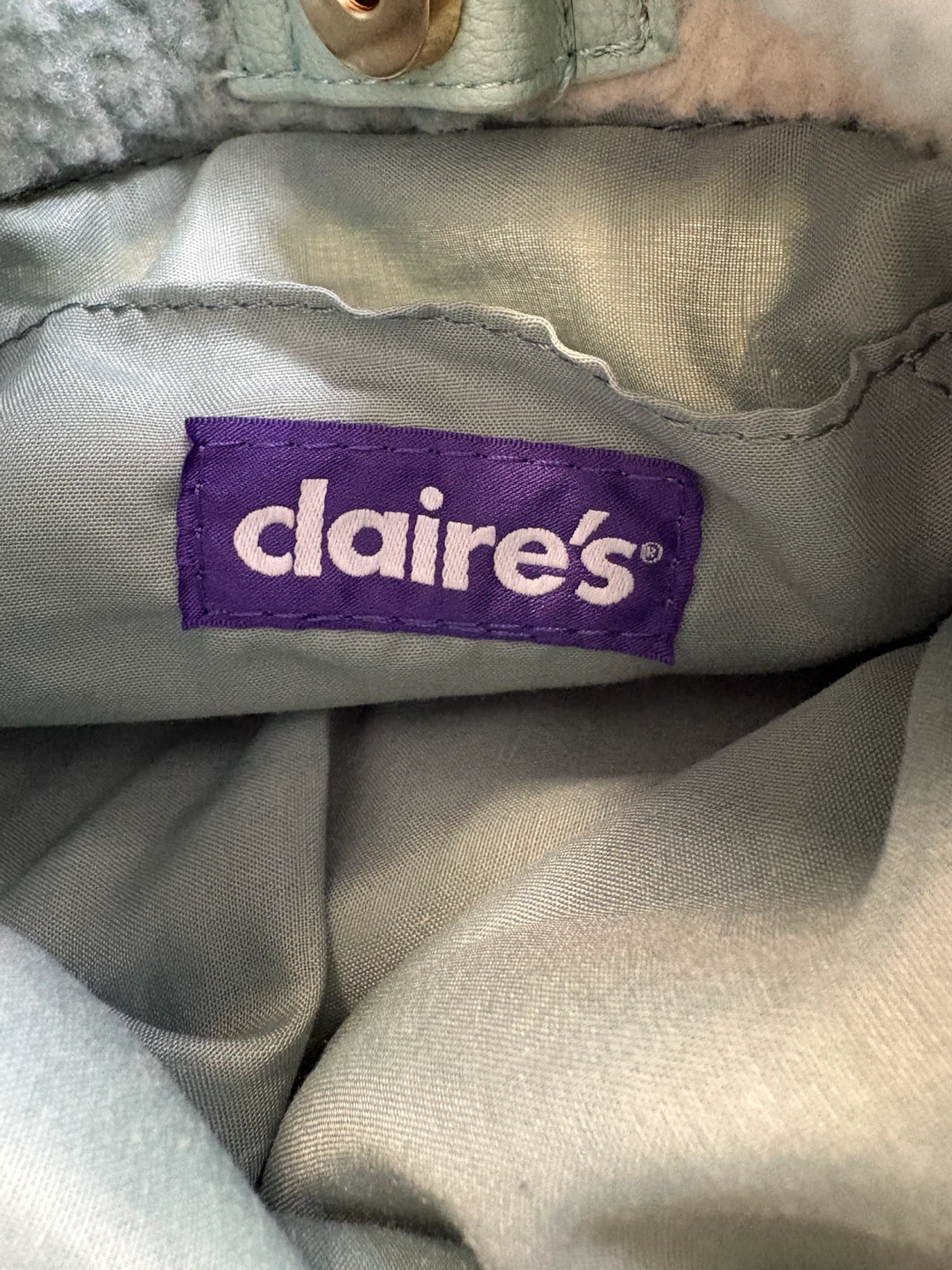 Claire's Blue Furry Colorblock Crossbody Tote Bag - photo 4