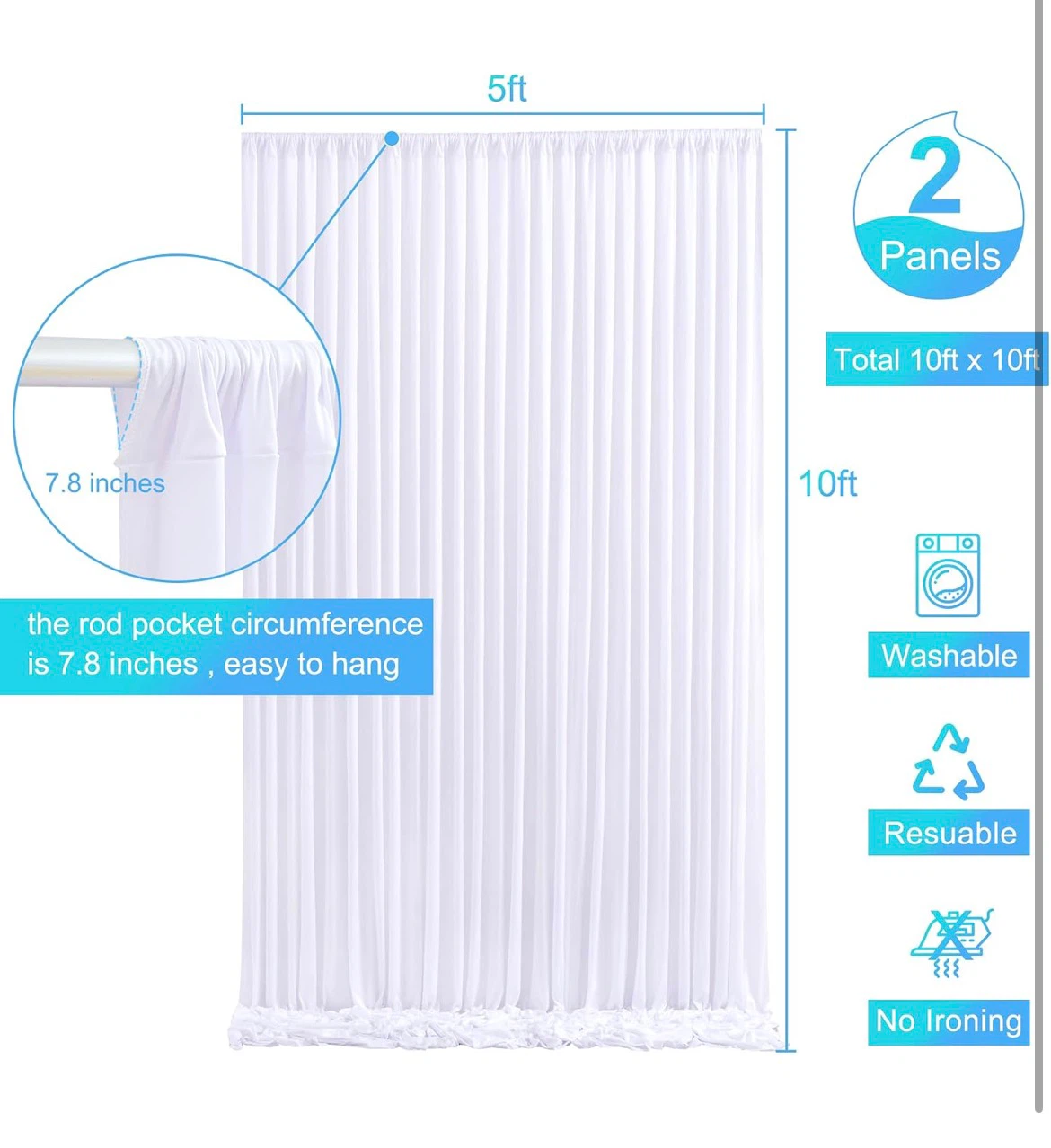 White Backdrop Curtain Panels