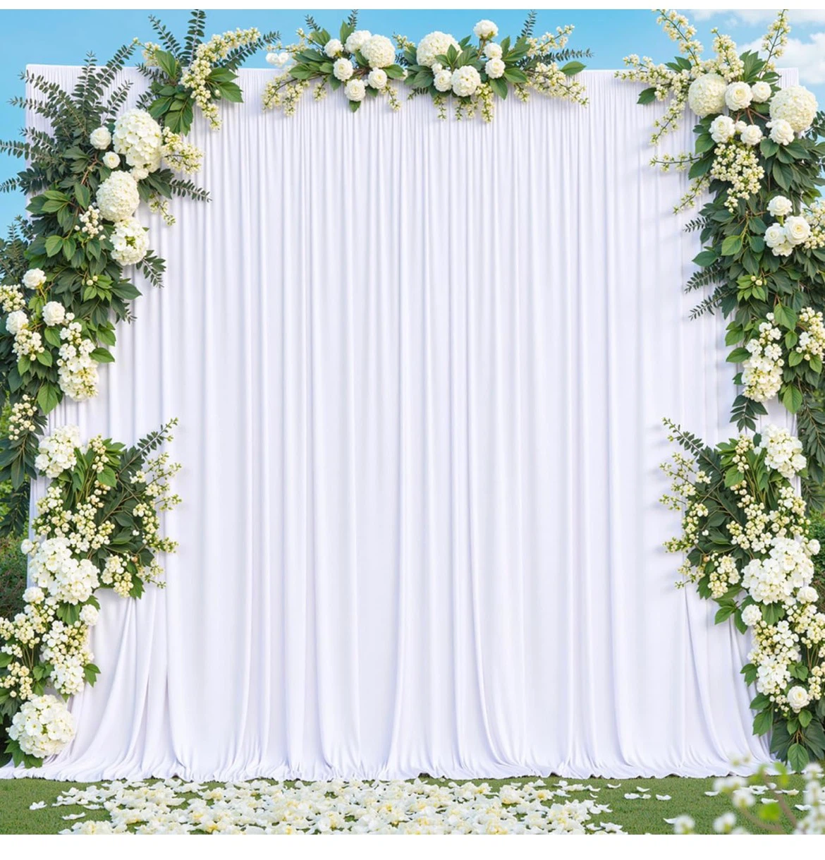 White Backdrop Curtain Panels - photo 2