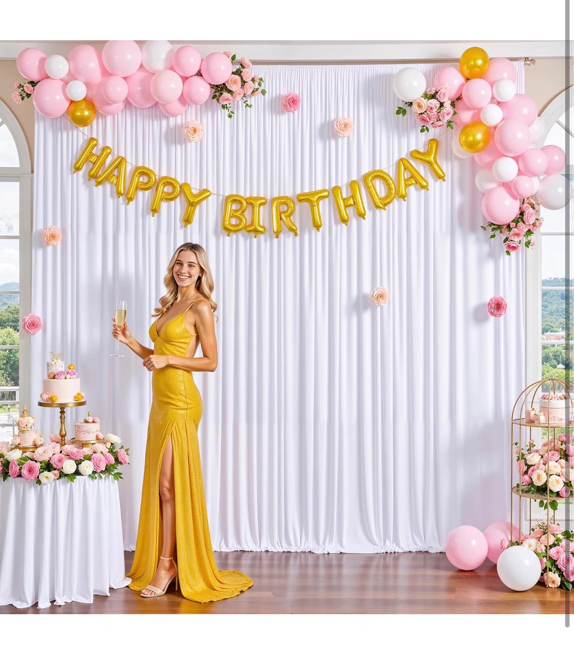White Backdrop Curtain Panels - photo 3