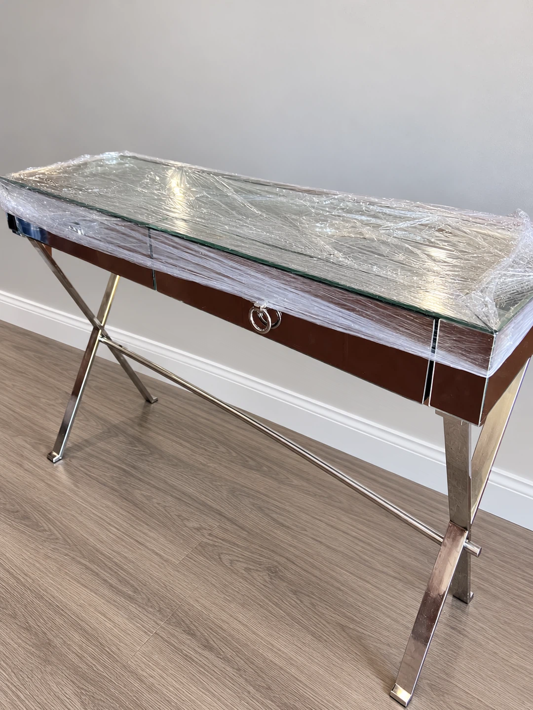 Mirrored Vanity and Console Table with Two Drawers - photo 2