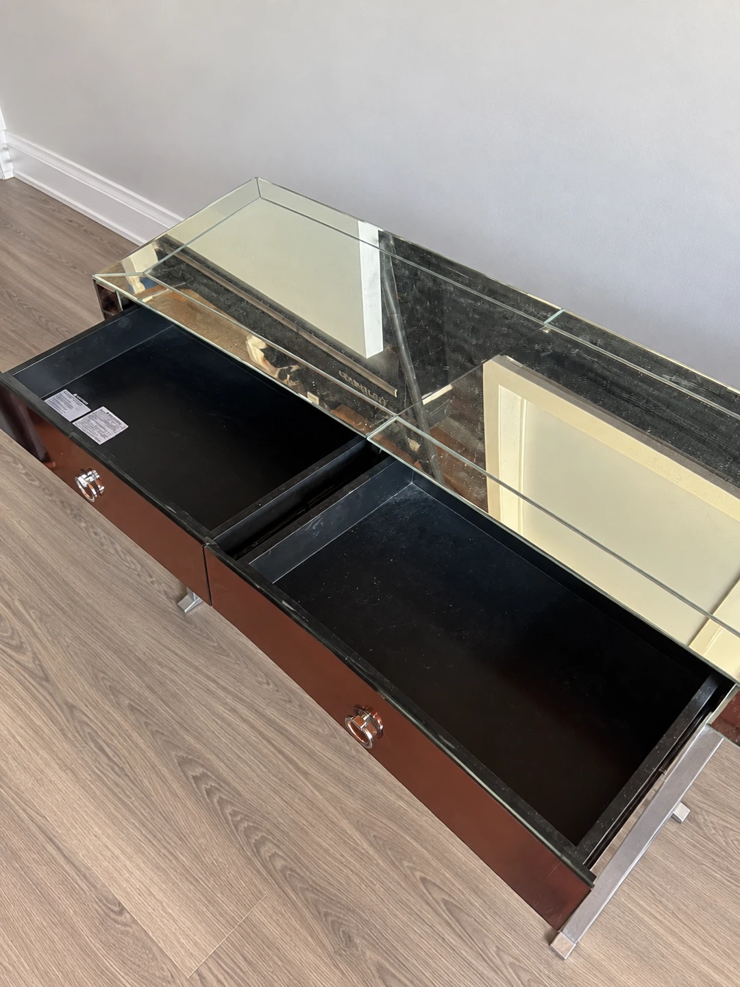 Mirrored Vanity and Console Table with Two Drawers - photo 3