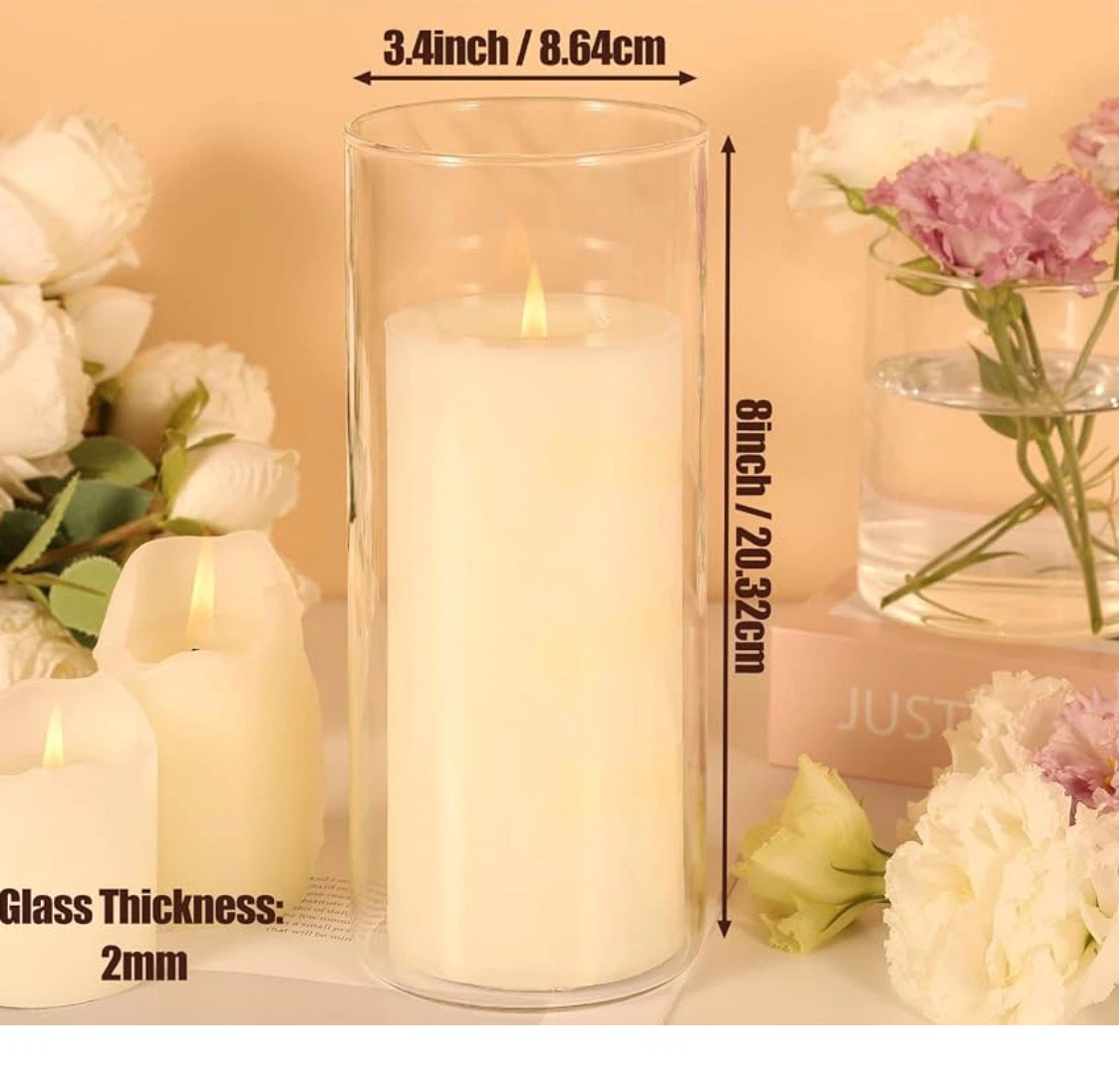 10 Pack Glass Cylinder Vases