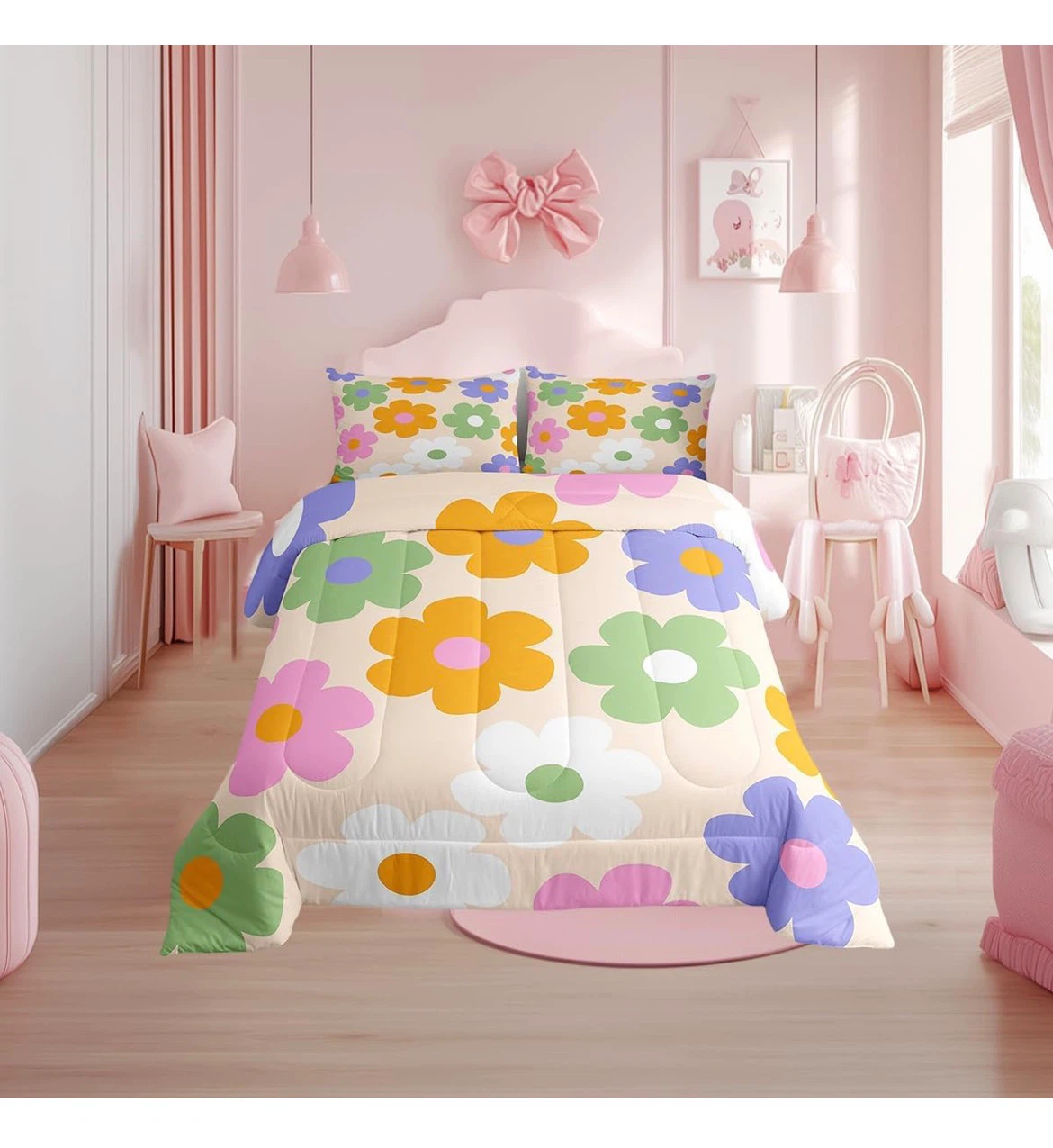 (FULL/DOUBLE) Floral pattern comforter and pillowcase set - photo 2