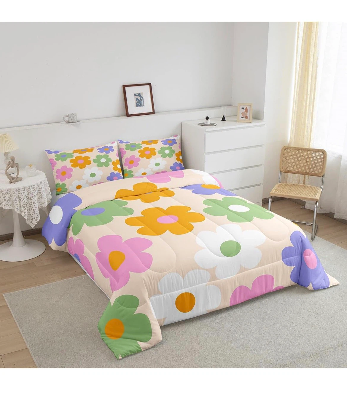 (FULL/DOUBLE) Floral pattern comforter and pillowcase set - photo 3