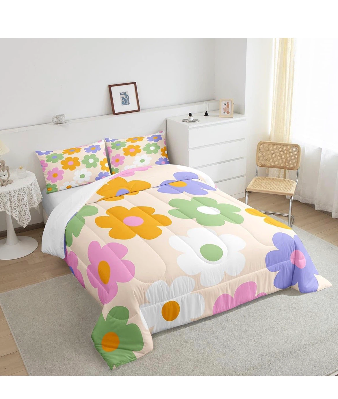 (FULL/DOUBLE) Floral pattern comforter and pillowcase set - photo 4