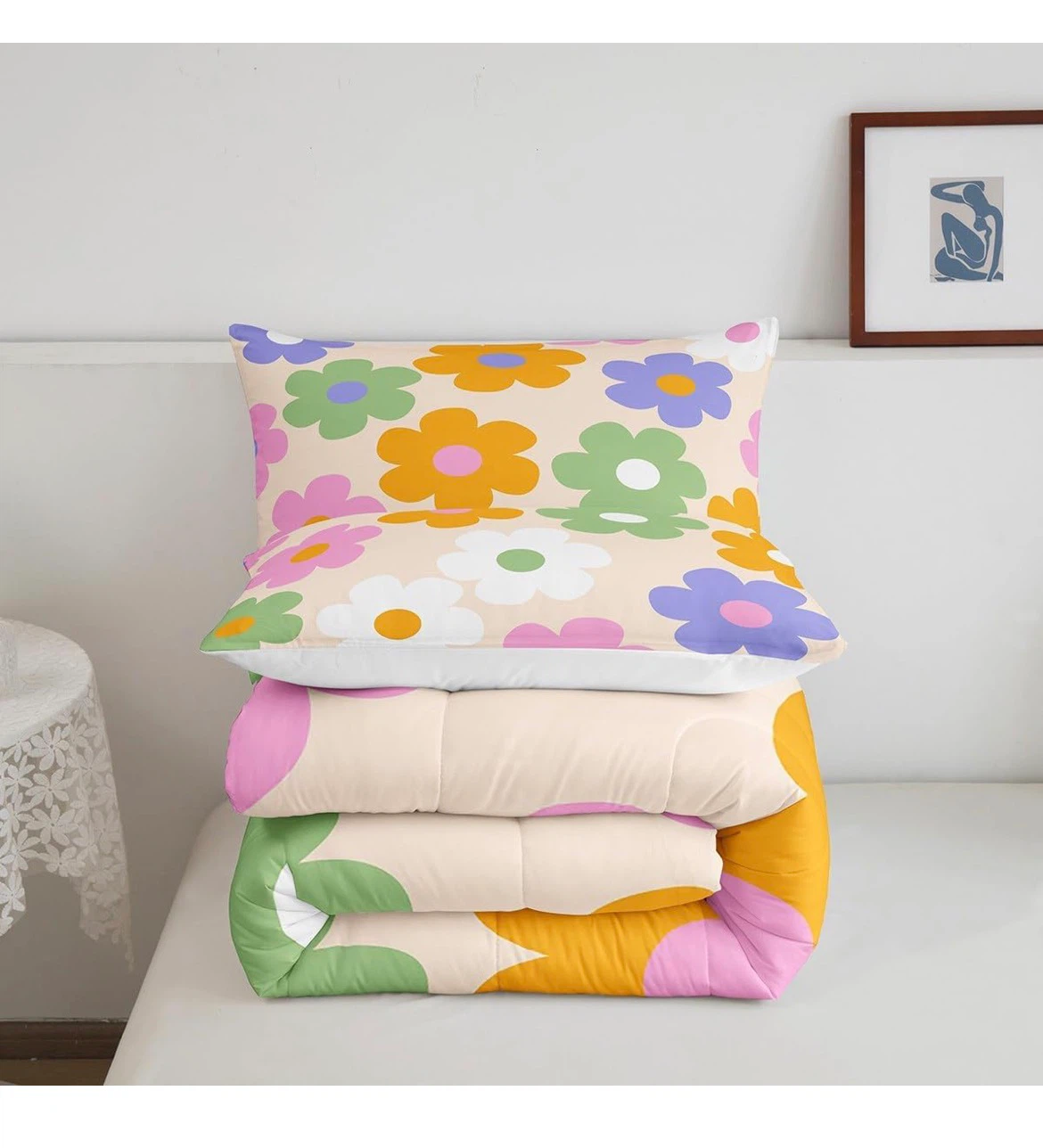 (FULL/DOUBLE) Floral pattern comforter and pillowcase set - photo 5