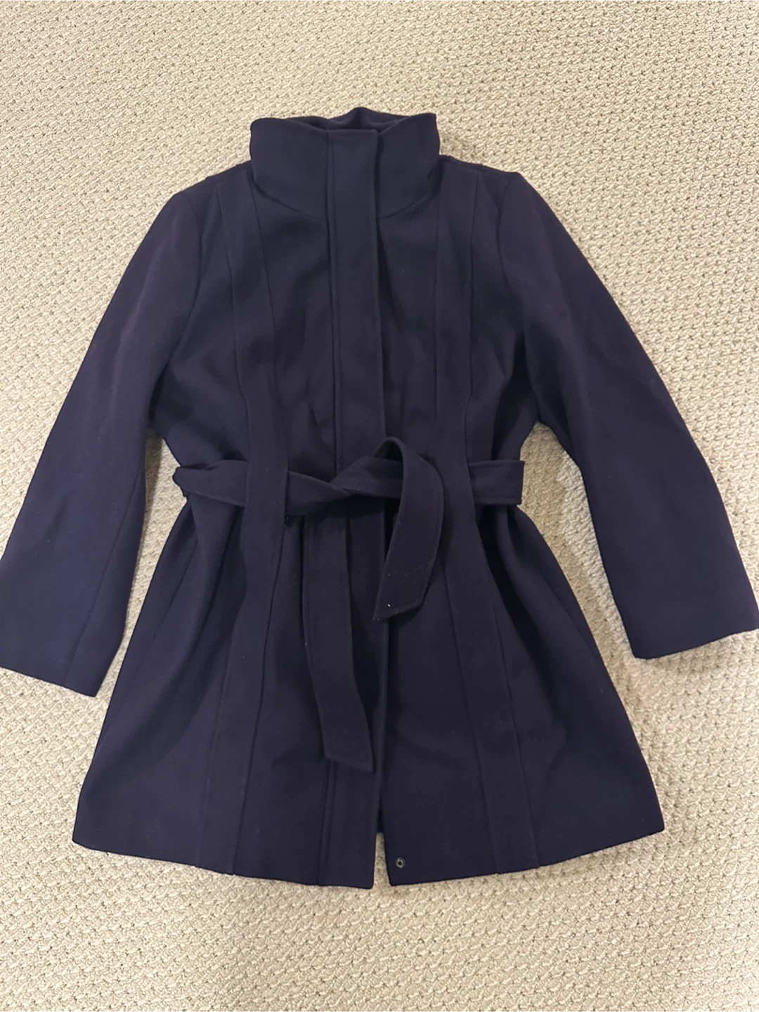Calvin Klein Navy Wool-Blend Coat - photo 4