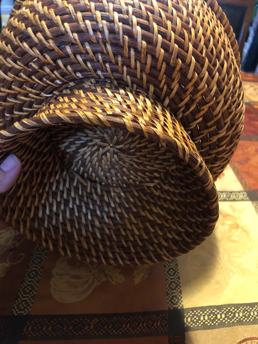 Fall Wicker Display Basket Urn -Handwoven Rattan Basket - photo 4