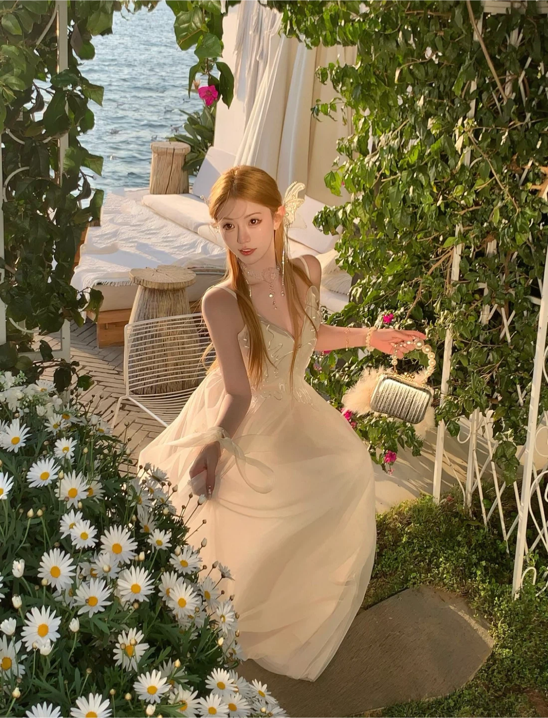 Cream Tulle Butterfly Detail Maxi Dress - photo 2