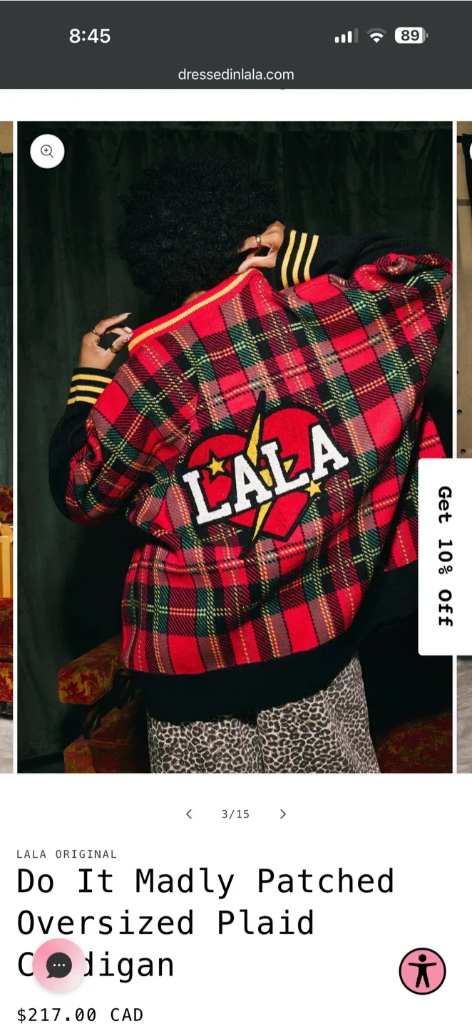 Lala Original Do It Madly Patched Oversized Plaid Cardigan - photo 3