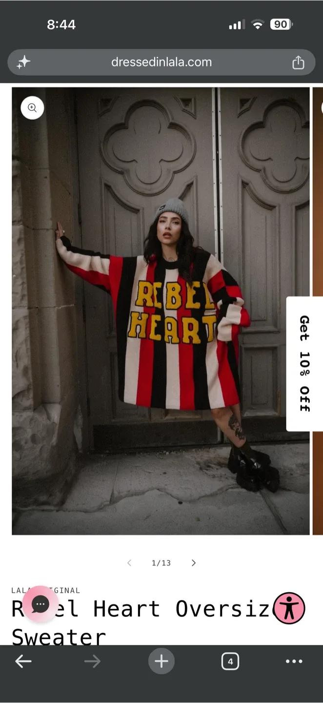 Lala Original Rebel Heart Oversized Sweater