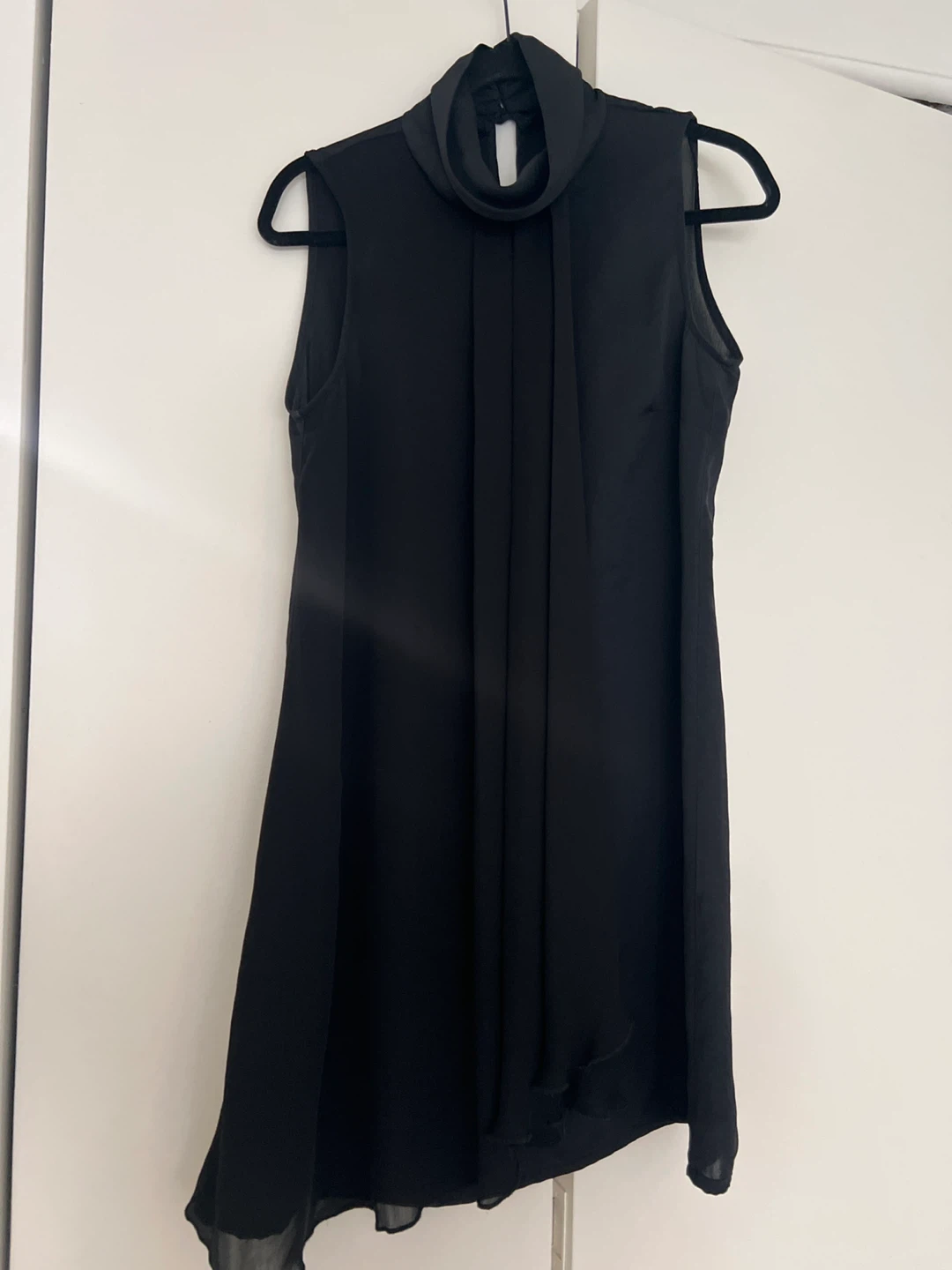 Black Sleeveless Mock Neck Dress