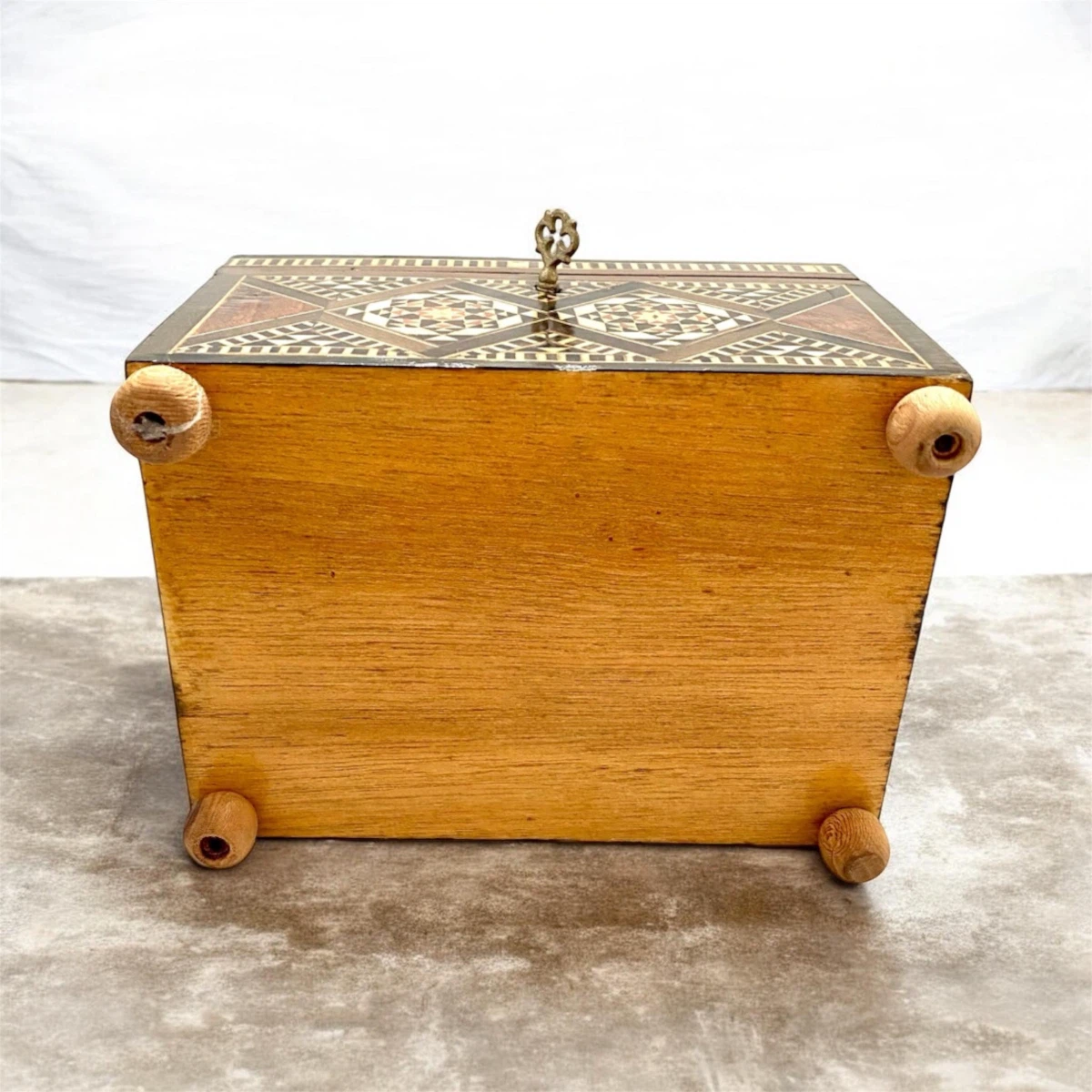 Inlaid Mosaic Wooden Large Jewelry Box Chest - photo 5