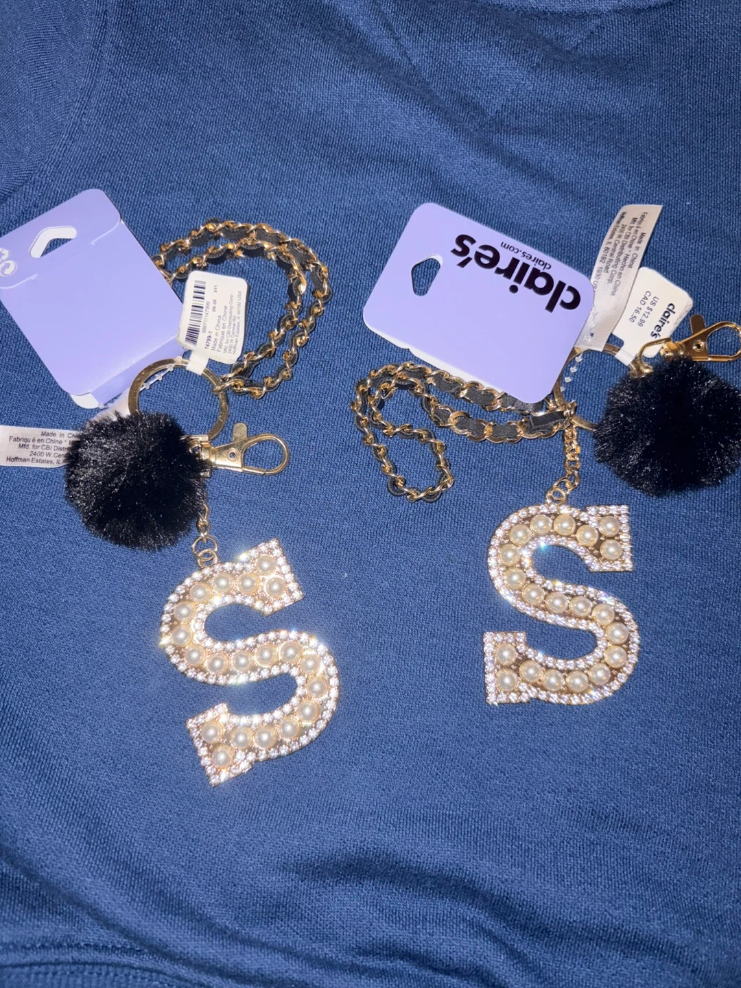 2 Claire's Letter S Keychains