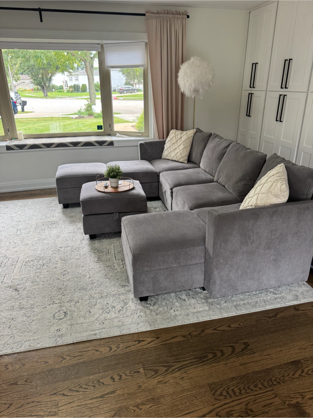 Gray Sectional Sofa with Storage - photo 2