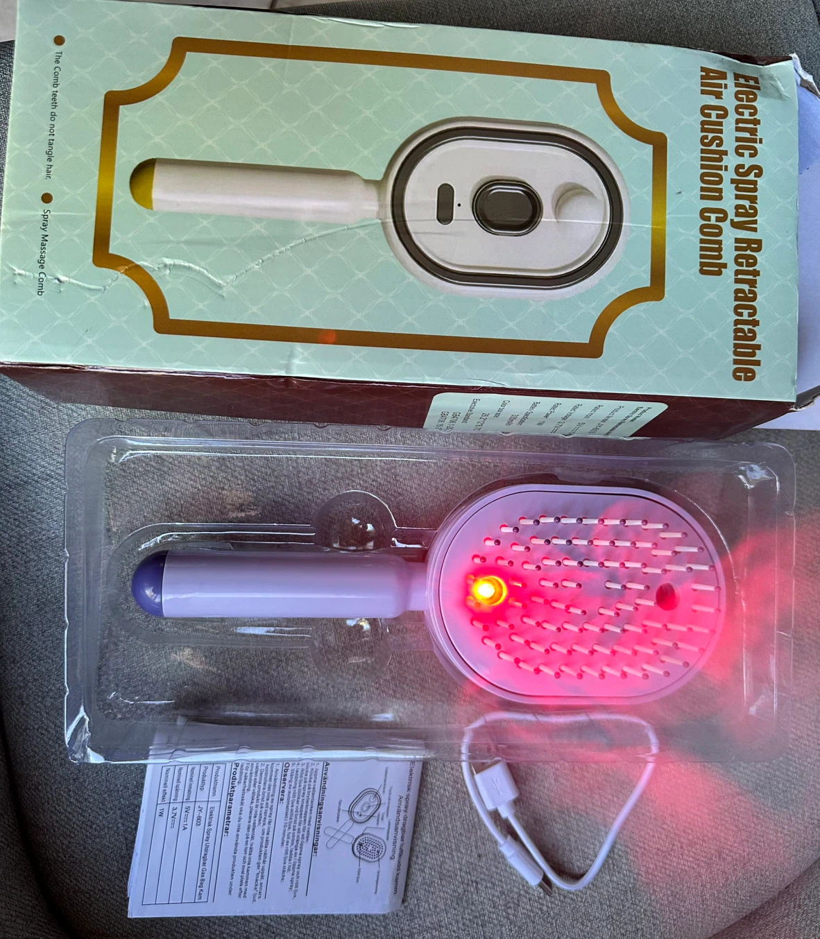 Electric Spray Retractable Air Cushion Comb - photo 2