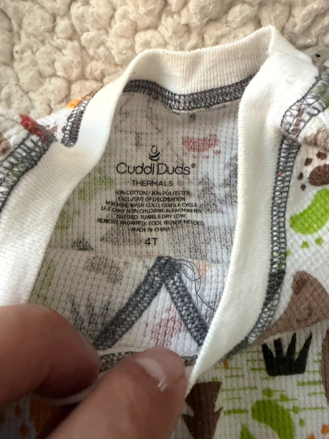 Cuddl Duds Thermal Pajama Set 4T - photo 3