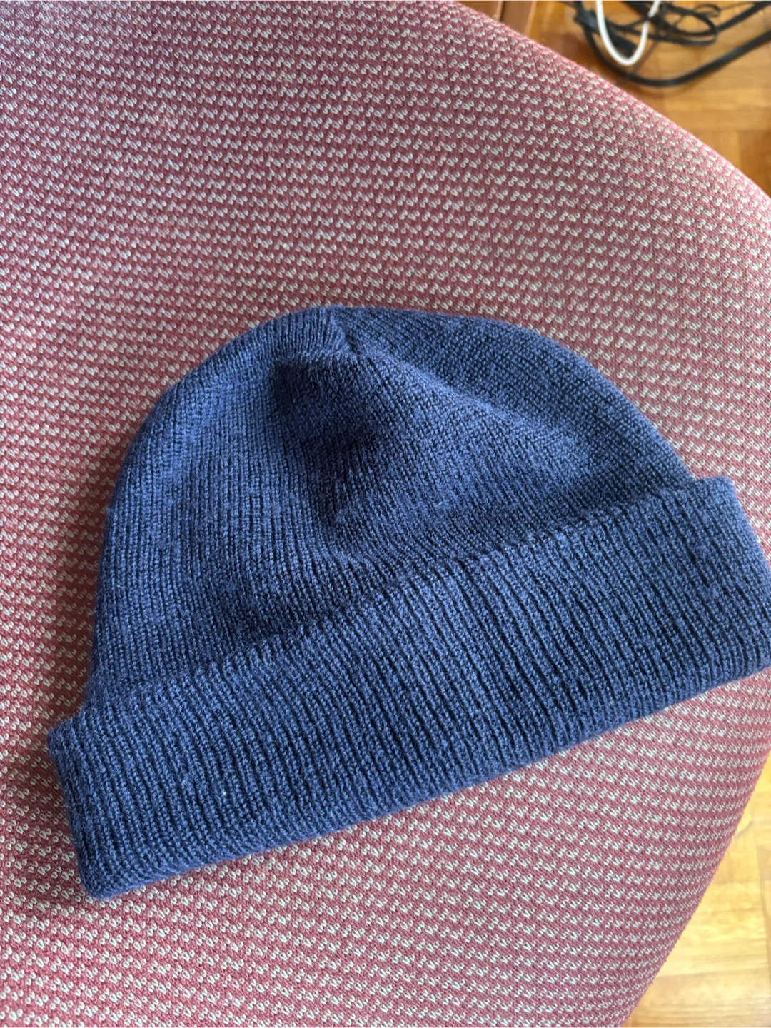 Unisex Navy Blue Knit Beanie