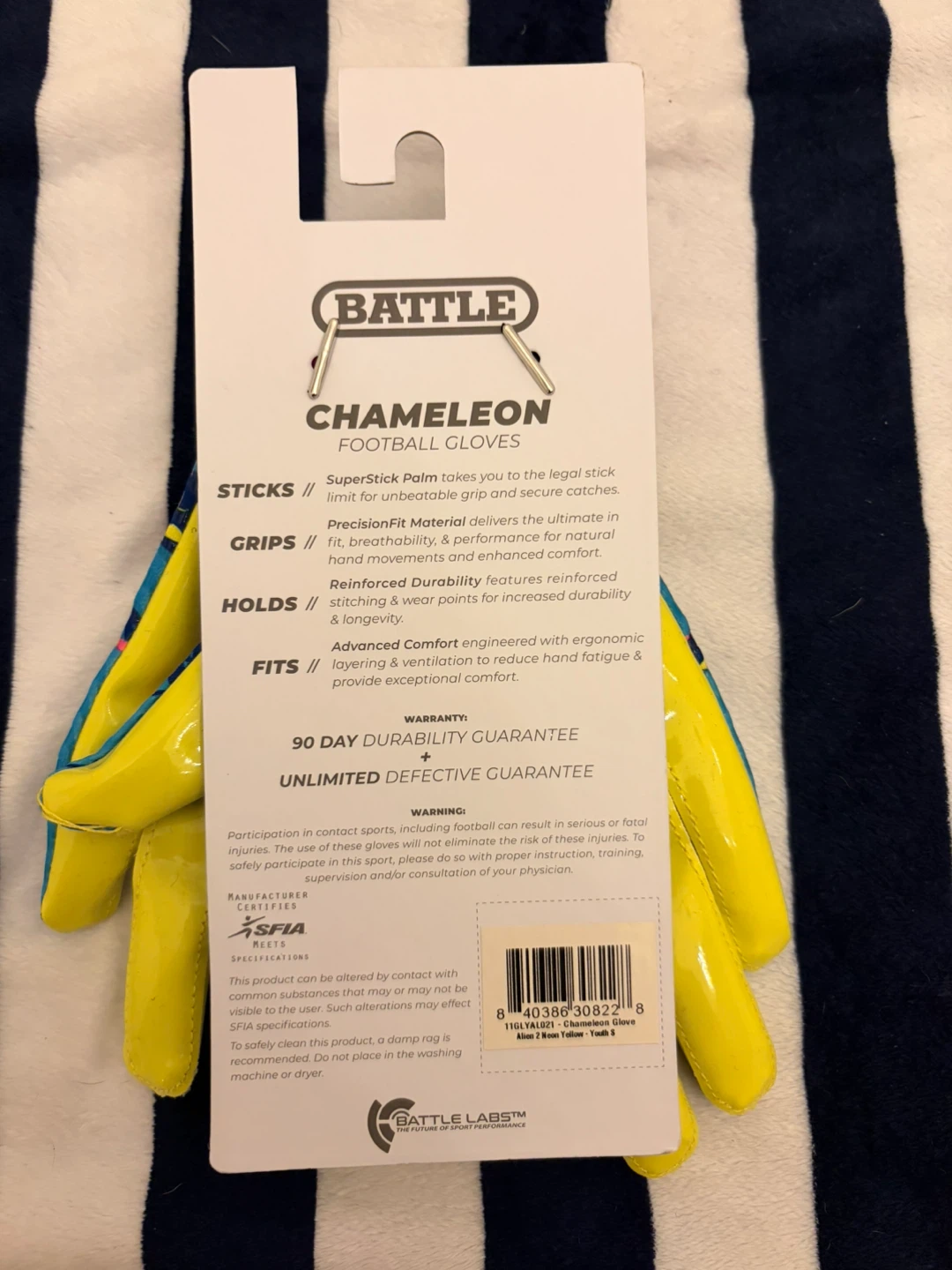 Battle Chameleon Youth Small Football Gloves - photo 5