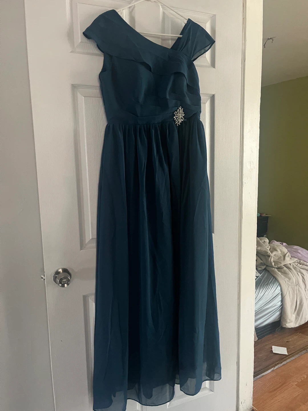 Dark Teal Off-the-Shoulder Formal Dress - photo 4