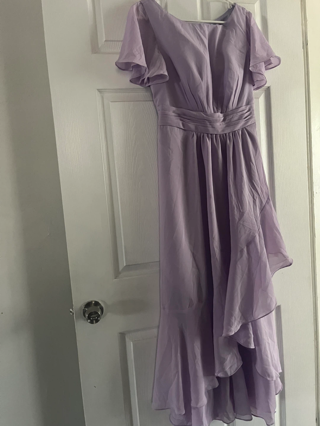 Light Purple Ruffle Sleeve High-Low Dress - photo 3