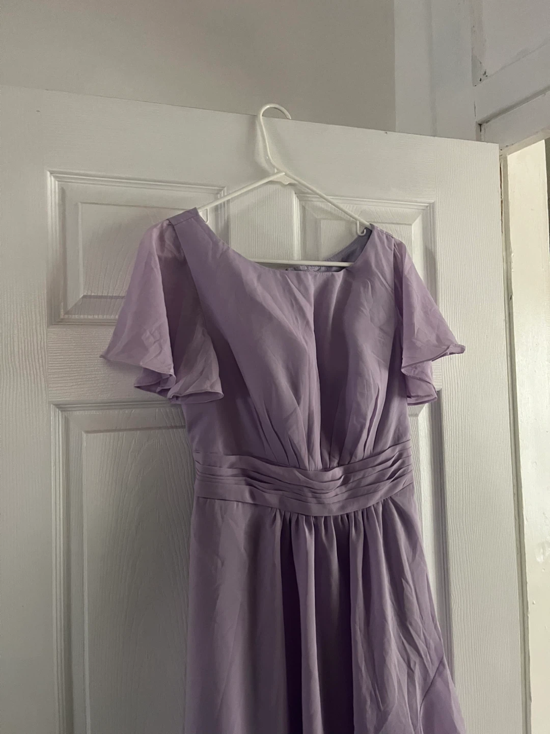 Light Purple Ruffle Sleeve High-Low Dress - photo 4