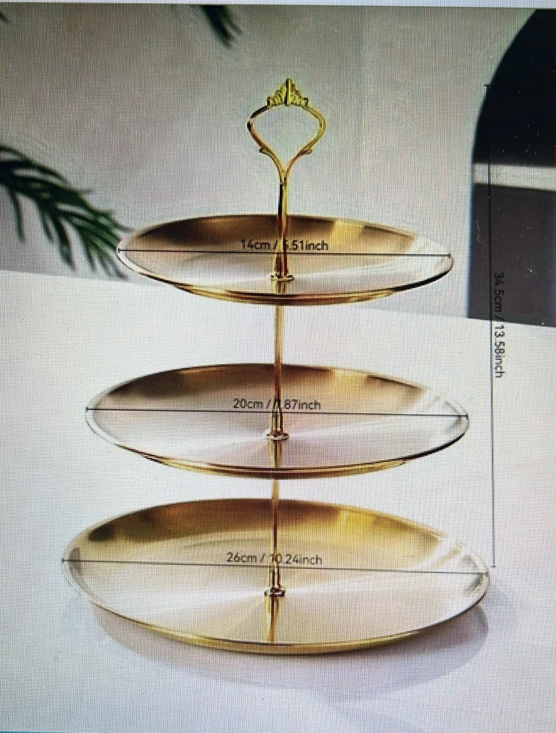 3-Tier Gold Dessert Stand - photo 5