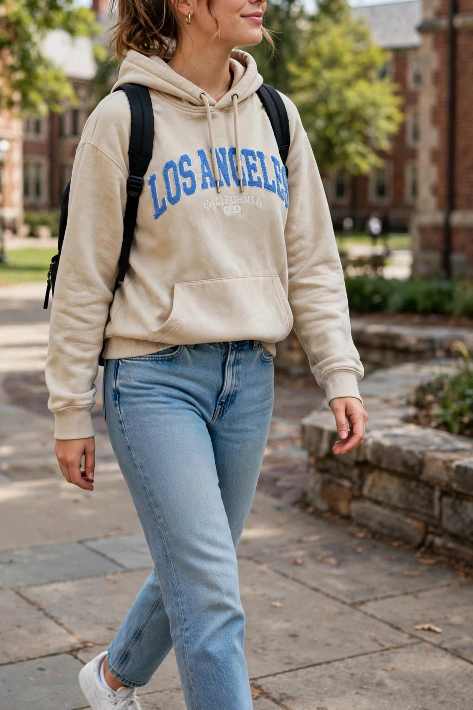 H&M Los Angeles California Hoodie - Beige - Small - photo 3