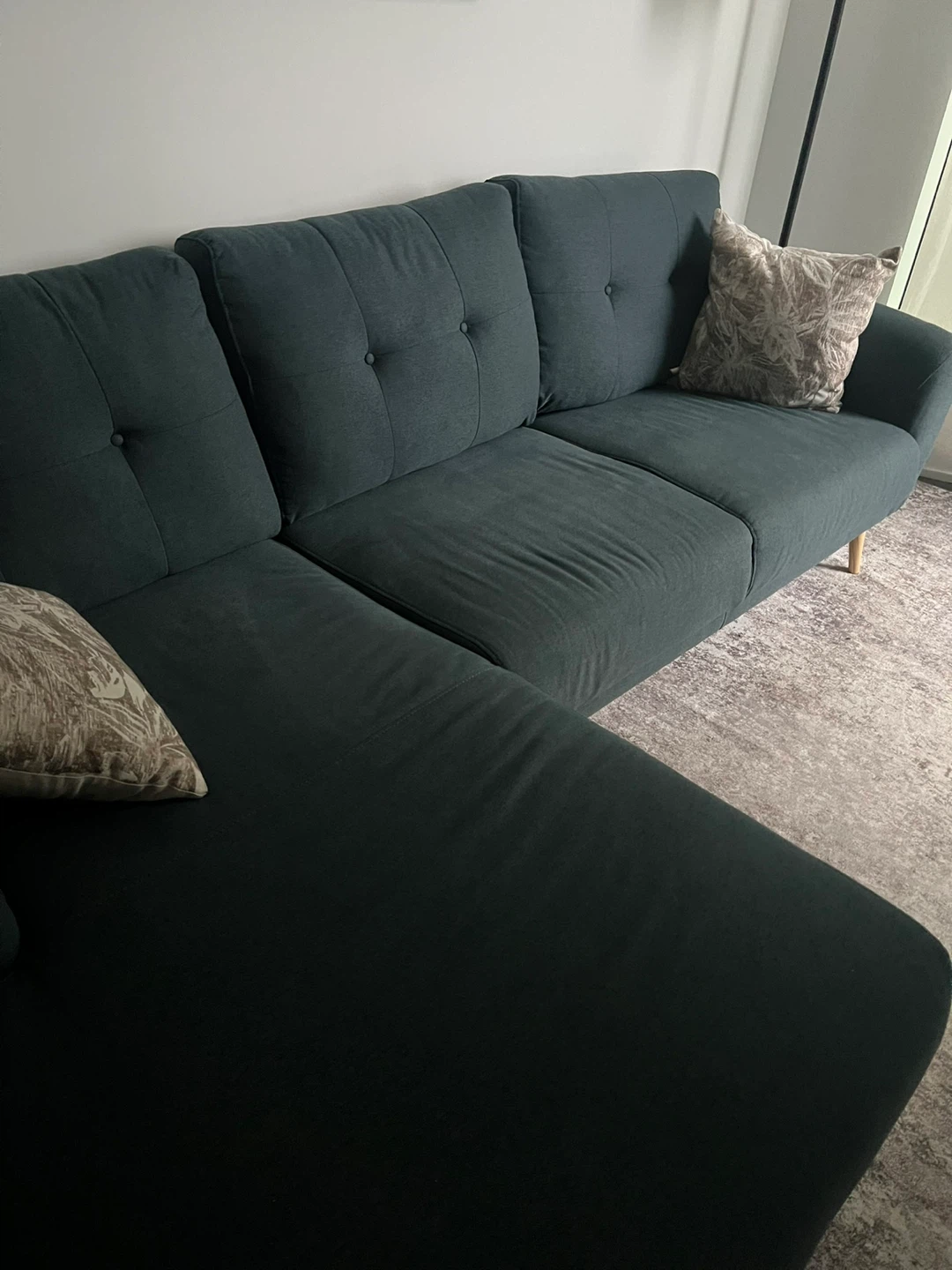 Dark Grey Sectional Sofa with Chaise