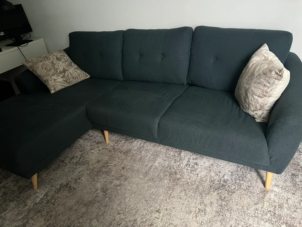 Dark Grey Sectional Sofa with Chaise - photo 3