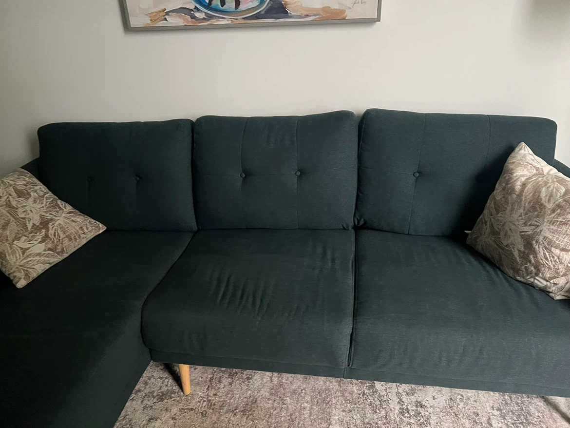 Dark Grey Sectional Sofa with Chaise - photo 4