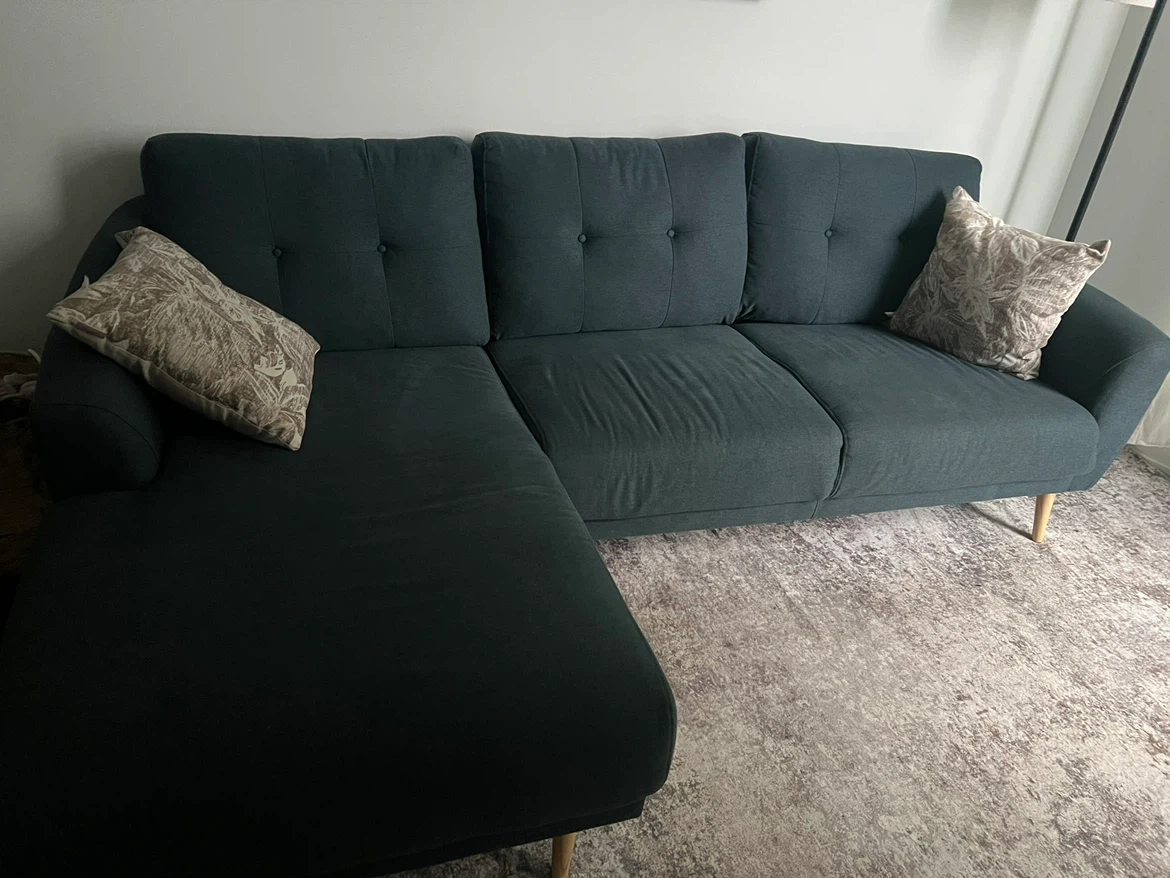Dark Grey Sectional Sofa with Chaise - photo 5