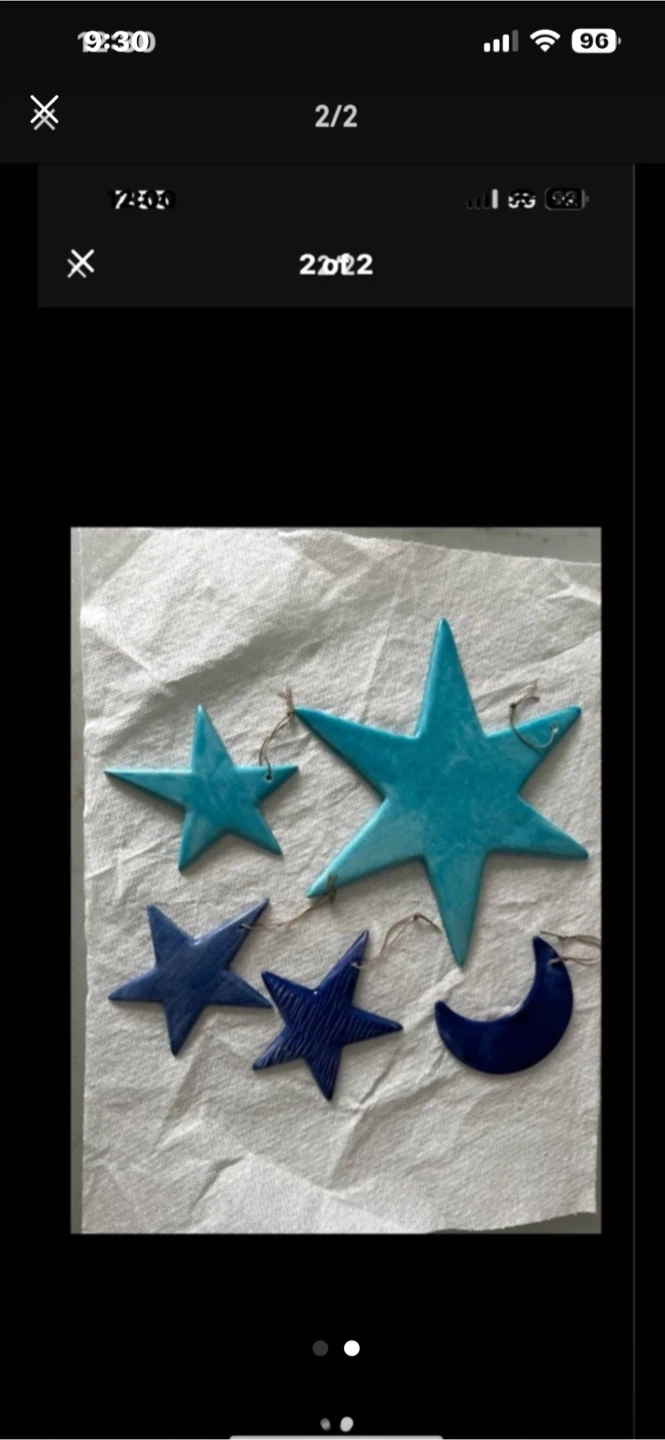 Set of 5 Decorative Ceramic Stars and Moon - photo 2