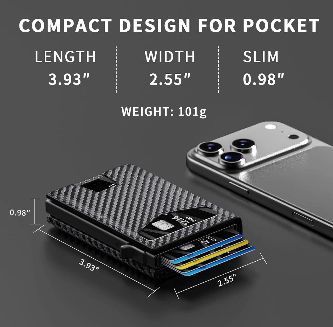 RFID Blocking Carbon Fiber Pattern Pop-Up Wallet - photo 3
