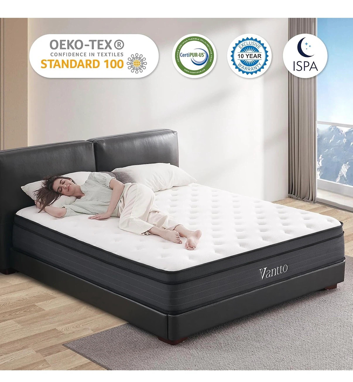 Vantto Plush Hybrid Mattress King Size 12” - photo 5