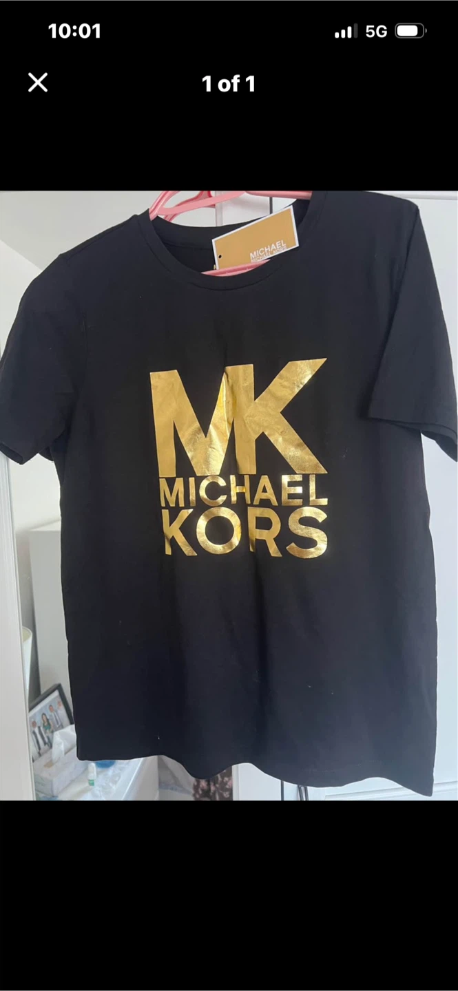 Michael Kors Black and Gold Logo T-Shirt