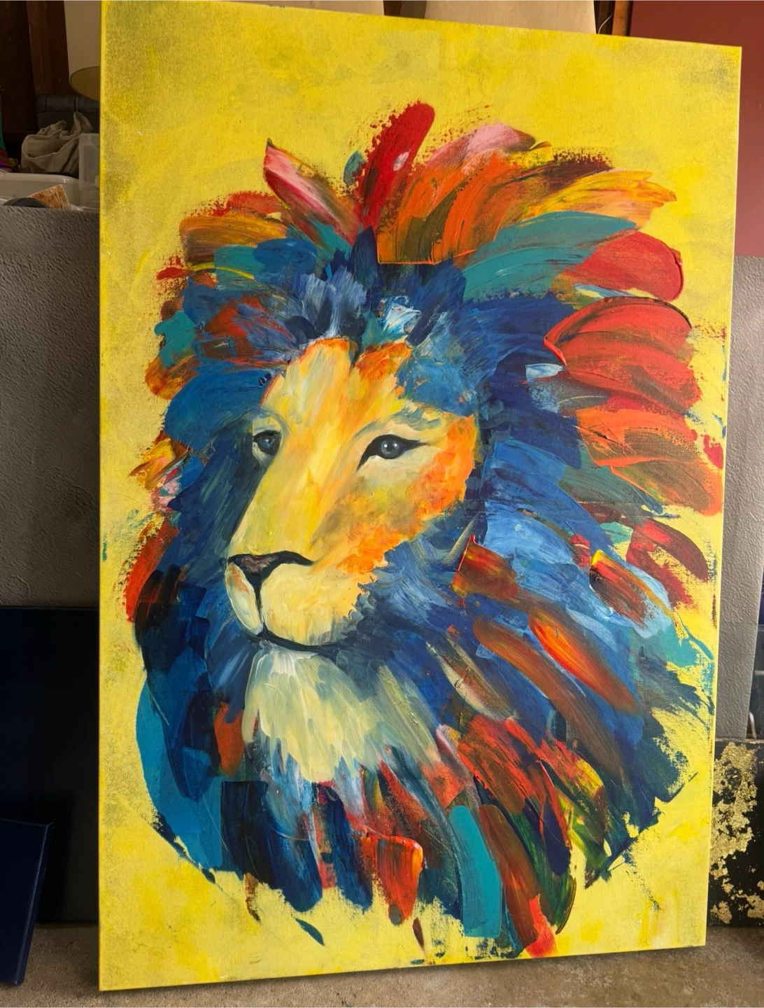 Abstract Lion Canvas painting by me