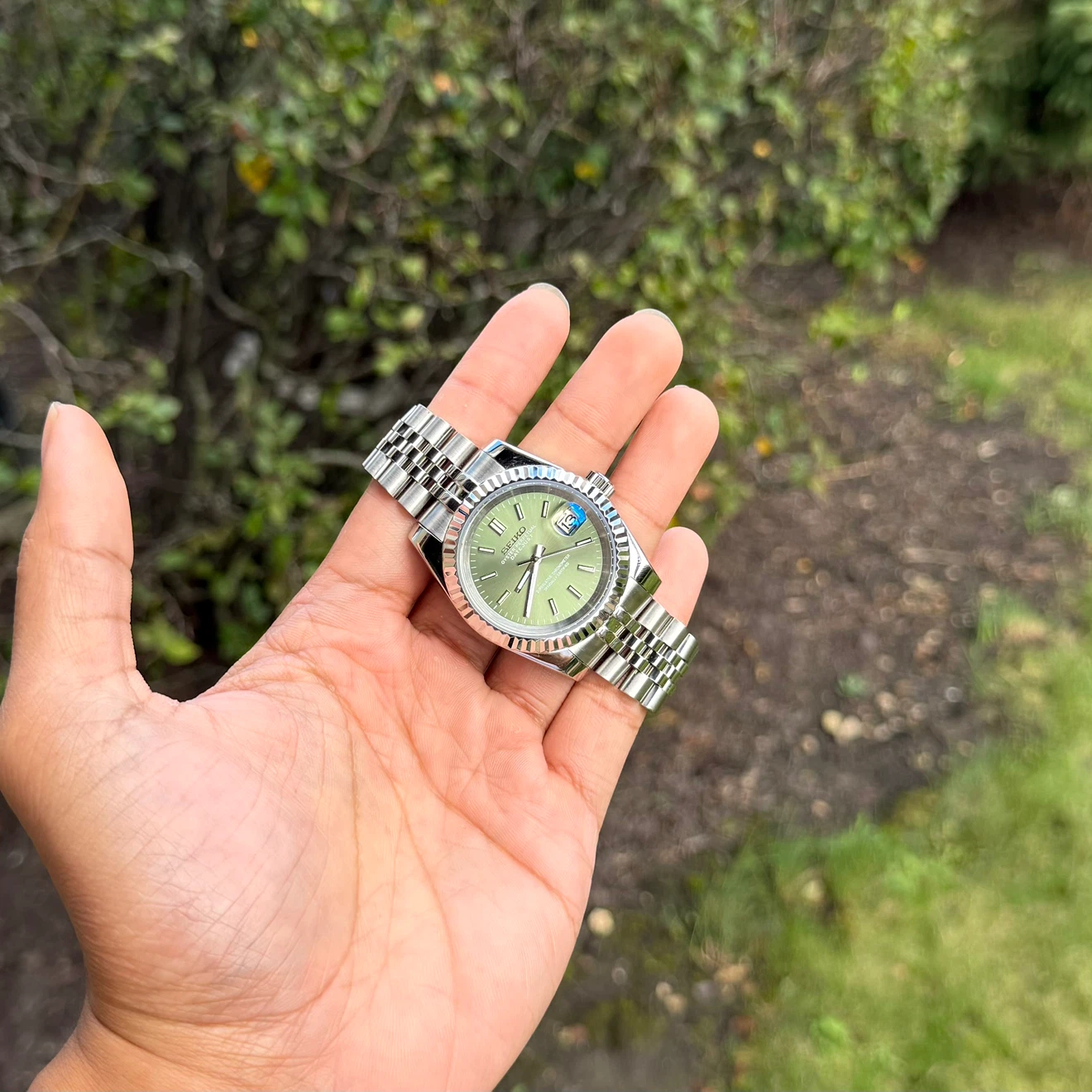 Seiko Mod Olive Green Watch