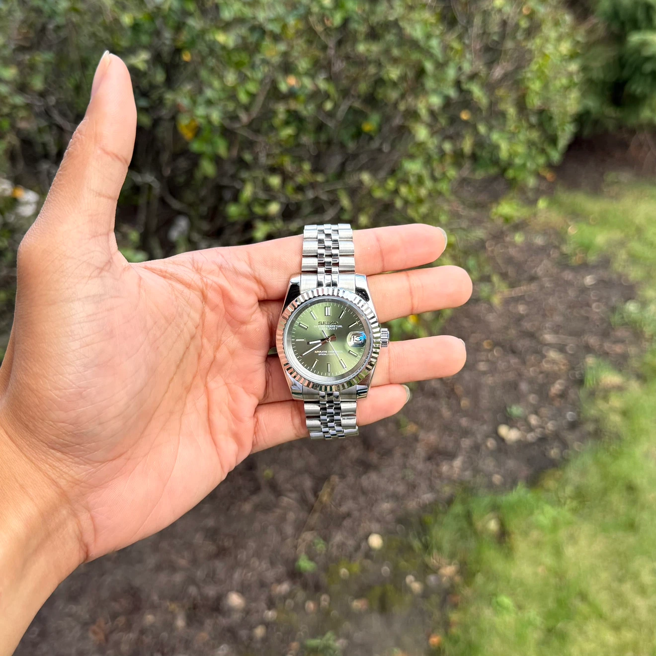 Seiko Mod Olive Green Watch - photo 2