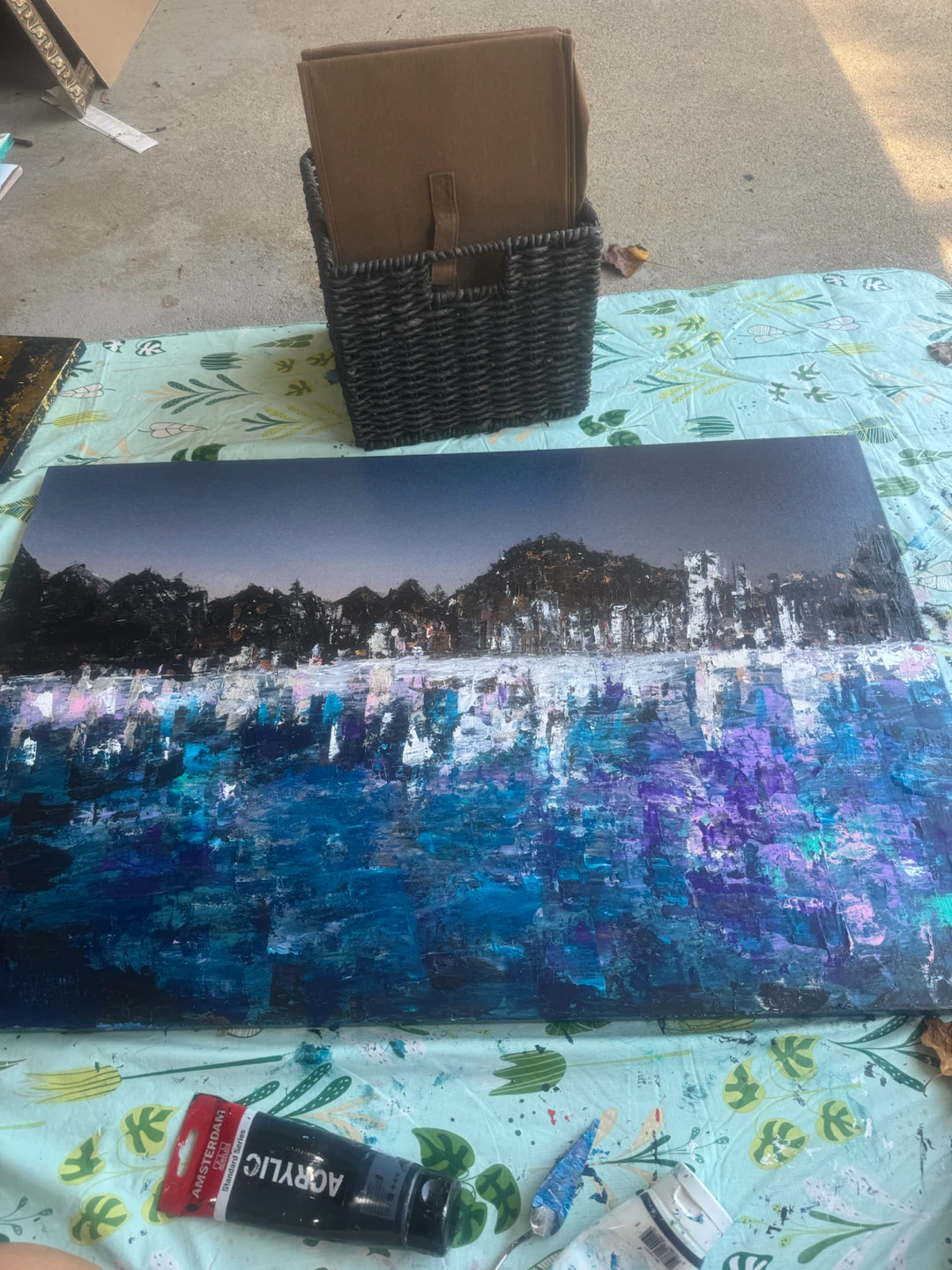Original Hand-Painted Acrylic Landscape Canvas - photo 4